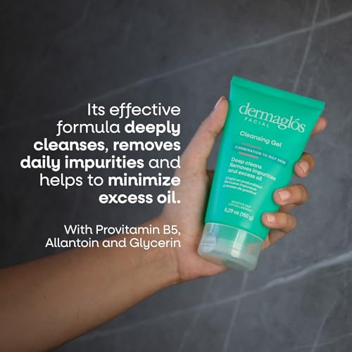 Dermaglos Facial Cleanser, For Combination to Oily Skin | Provitamin B5, Allantoin, Glycerin | Daily Face Wash, Deep Cleansing Gel, Impurity & Excess Oil Removal | Acne Cleanser | 5.29 Oz