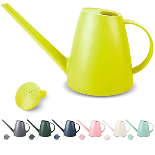 Watering Can for Indoor Plants, Small Watering Cans for House Plant Garden Flower, Long Spout Water Can for Outdoor Watering Plants 1.8L 1/2 Gallon (Yellow, 1.8L)