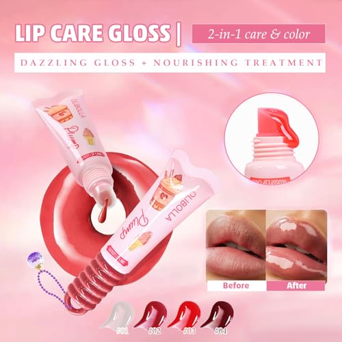 Lip Care Gloss - Nourishing Tinted Lip Balm with High Shine & Plumping Effect, Hydrating & Non-Sticky, Sheer Watercolor Tint for a Natural Look, Moisturizing Lip Gloss (0.33 fl.oz)
