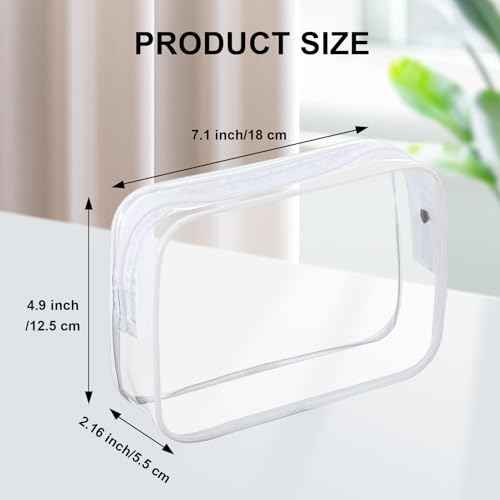 36 PCS Clear Makeup Bags Bulk Clear Cosmetics Bag Plastic Travel Bags Clears Plastic Toiletry Bags With Zipper Waterproof Portable Clears Bag for Travel Women Men Bathroom Organizing,White