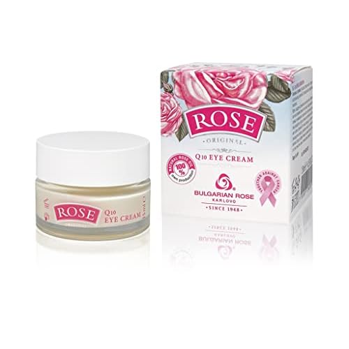 Bulgarianrose Eye Cream with Natural Rose Oil for Dark Spots and Puffiness, Under Eye Cream for Wrinkles and Bags, Rose Water Anti Aging Eye Cream Helps Improve Dryness