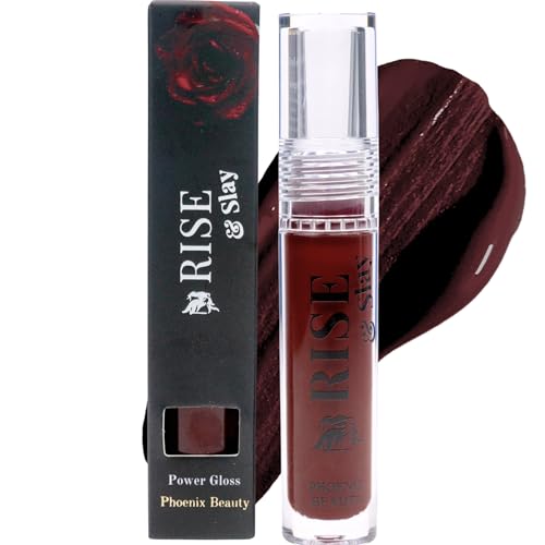 Power Gloss ? Bold Merlot Vegan Lip Gloss with High Pigment, Hyaluronic Acid, Jojoba & Castor Oil for Vampy, Non-Sticky, Moisturizing Color (Merlot)