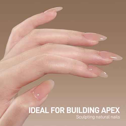 GAOY Clear Builder Base for Gel Nail Polish, 16ml Rubber Base Builder Gel, Nail Strengthener for Natural Nails, Soak Off Long Lasting UV Gel