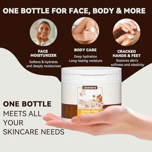 Tallow and Honey Balm ? Natural Moisturizer with Grass-Fed Beef Tallow for Skin, Honey, Vitamin E ? Unscented, 4oz ? Ideal for Face & Body Care