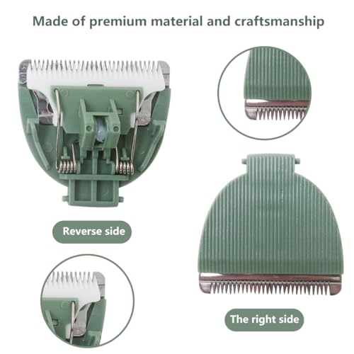 HaeKap Green Ceramic & Stainless Steel Trimmer Replacement Blades for Meridian Grooming Trimmer - 2 Pack