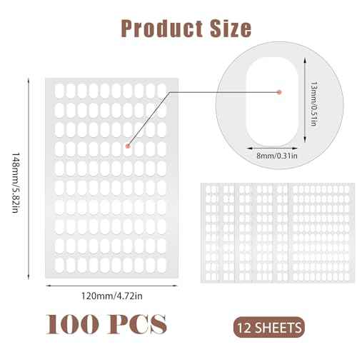 1200 Pcs False Tip Double Sided Adhesive Tapes for Nail Art Display - Pre-cut Strips for Nail Art Holder and Display Book