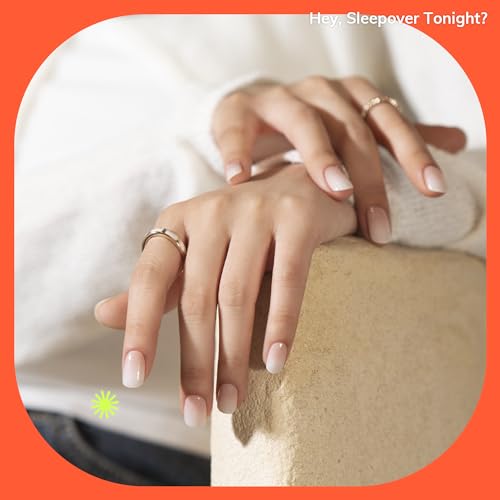 Heyhae Essentials Bundle - Semi Cured Gel Nail Strips (Hey, Sleepover Tonight?) + Top Gel [2 Pack]