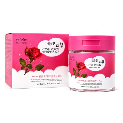 Esfolio PDRN Rose Cleansing Pads 60 Count Korean Skincare
