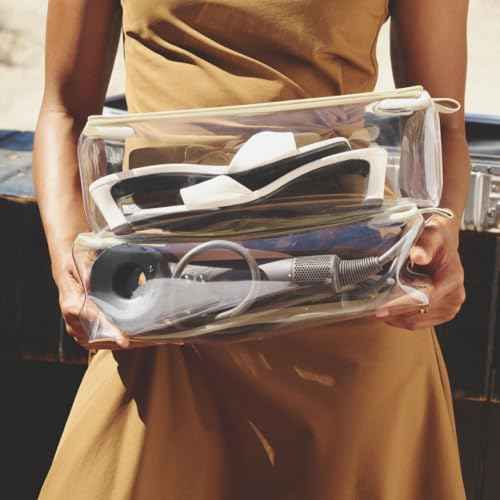 Cadence Parcel - Clear Kit with Magnetic Closure - Durable and Leak-Resistant Travel Toiletry Kit - Modular Design - Hygiene Bag for Travel Essentials - 4 Qt - Pebble