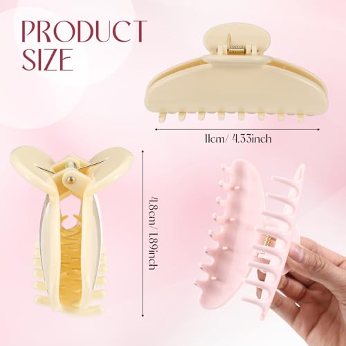 Yuxung 16 Pcs Light Color Hair Claw Clips Set 4.33 Inch Bulk for Women