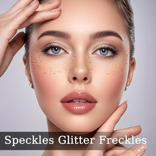24pcs Gold & Silver Glitter Freckles Temporary Face Tattoos