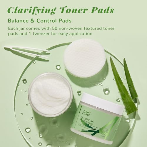 ANAI RUI Clarifying Toner Pads for Face, Face Exfoliating Pad, Balance Skin's PH, Smooths and Refines Skin,with Azelaic Acid &Salicylic Acid 50 Pads
