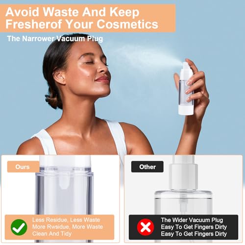 KOUWICH Airless Pump Jars Set - 20 Pack Travel Containers