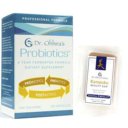 Dr. Ohhira's Professional Probiotics Formula 60 Capsules with Beauty Bar Soap Travel Size, 20 Grams - No Refrigeration Supplement - Vegetarian, Non-Dairy, Gluten Free