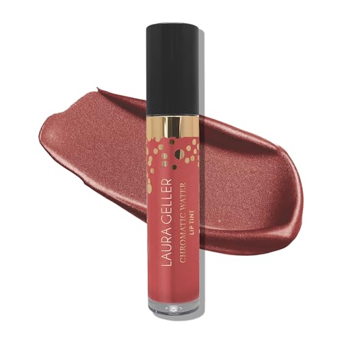 LAURA GELLER Chromatic Water Lip Tint, Holographic Lip Color, Water-Based Formula to Hydrate Dry Lips, Tea Rose