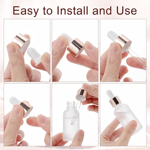 30ml Frosted Glass Dropper Bottles (30-Pack) with Caps & Labels