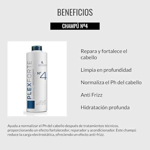 Lendan - Repair Shampoo - Plex Forte N¨¬4 Shampoo - 1000 ml - Repairs and Strengthens Hair - Deep Cleanses - Normalizes Hair pH - Anti-Frizz - Deep Hair Hydration