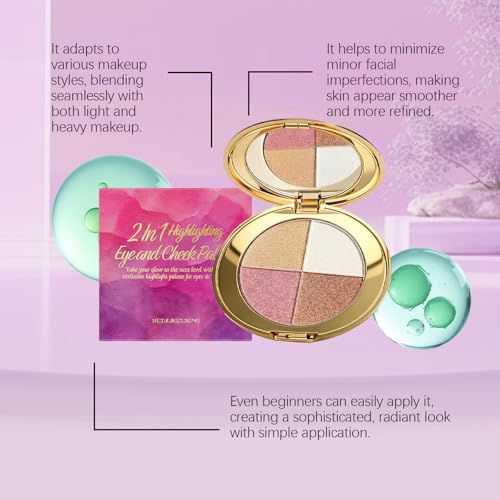 Eye & Cheek Palette - Eyeshadow, Highlighter & Contour Makeup