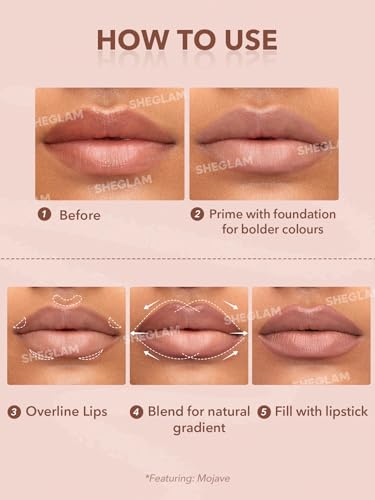 SHEGLAM Creamy Matte Lip Liner Pencil - High Pigment, 14 Shades
