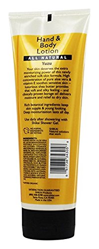 ShiKai Yuzu Hand & Body Lotion (8oz, Pack of 4) | Daily Moisturizing Skincare for Dry and Cracked Hands | With Aloe Vera & Vitamin E