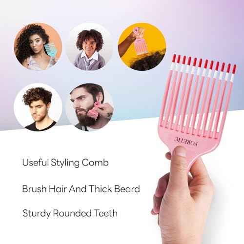 Smooth Hair Pick Comb for Curly, Thick, Medium to Long Hair, Facial -6.9inch£¨Blue, Pink£©