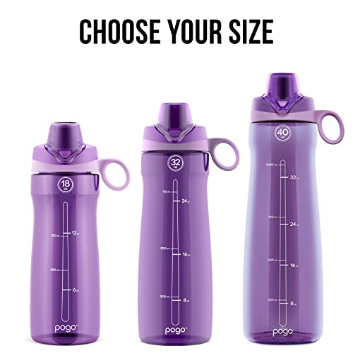 Pogo BPA-Free Tritan Plastic Water Bottle with Chug Lid, 40 Oz, Purple