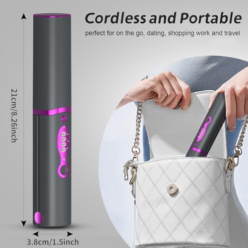 OBEST Gray Cordless Hair Straighteners Curler 2-in-1 Fast Heating Flat Iron