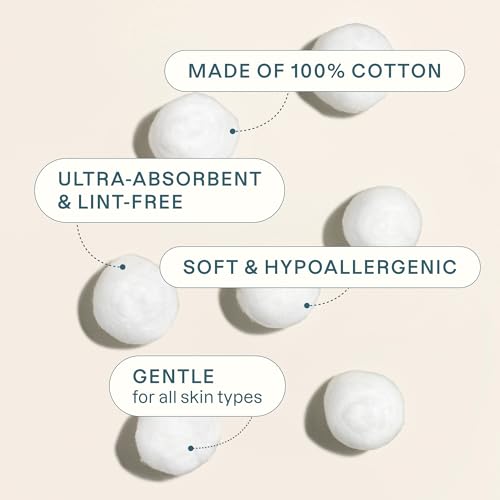 Cliganic Super Jumbo Cotton Balls (200 Count) - Hypoallergenic, Absorbent, Large Size, 100% Pure
