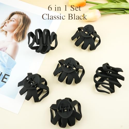 2.8" Medium Octopus Hair Clip for Thin Hair - Black Matte