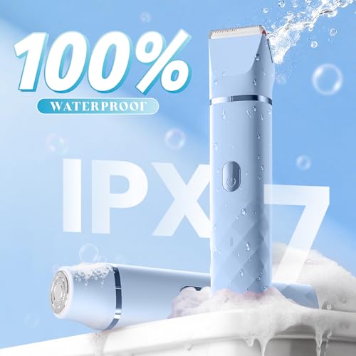 AIDIAM 2-in-1 Bikini Trimmer for Women, IPX7 Waterproof Electric Razor
