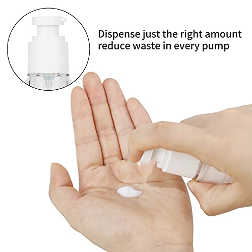 30ml Airless Pump Bottles, Clear Travel Size Cosmetic Dispenser (Pack of 6)