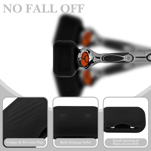 2-Pack Silicone Razor Covers with Drain – Travel Shaver Holder