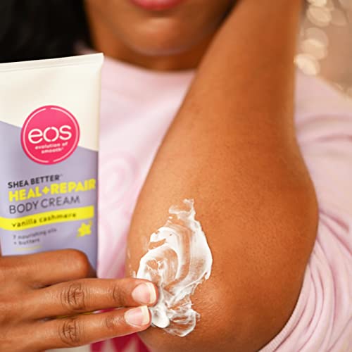 eos Shea Better Body Cream - Vanilla Cashmere Natural Body Lotion and Skin Care 24 Hour Hydration with Shea Butter & Oil 8 oz 1 Pack