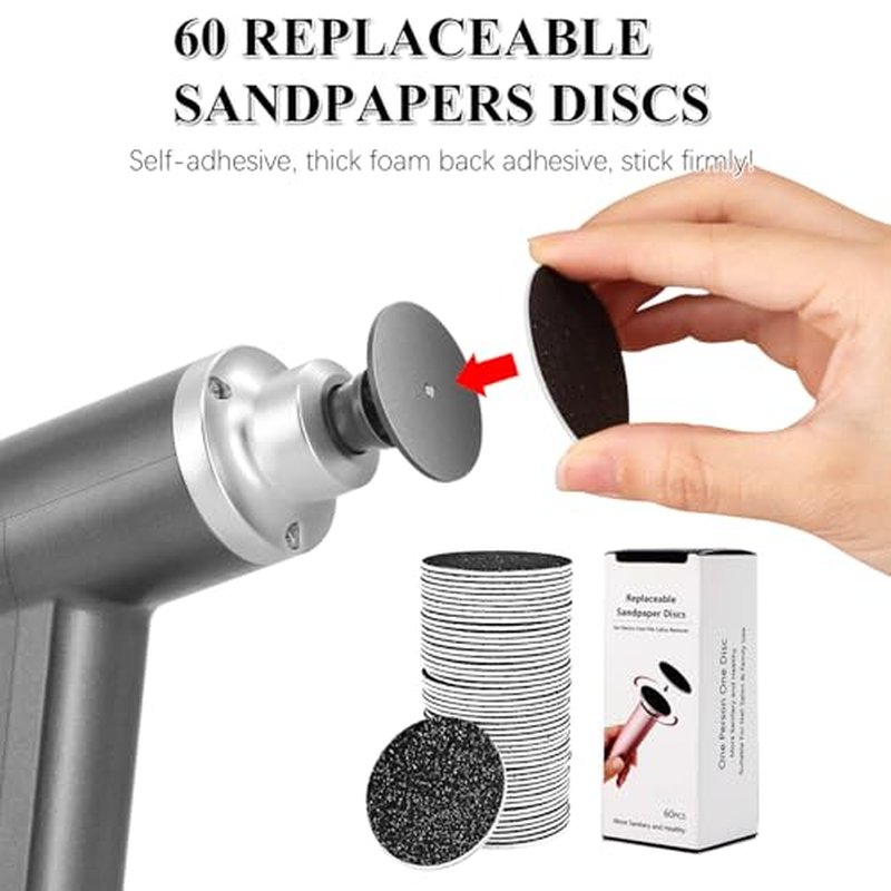 Electric Callus Remover for Feet - 10 Speed, 4500RPM, Gray