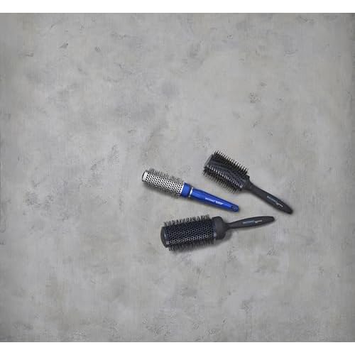 Bio Ionic BlueWave Conditioning Square-Round Brush ? Create Volume & Smooth Hair Quickly, Crimped Bristles Add Root Tension, Styling Brush For Bouncy Blowouts, All Hair Types & Textures, Small, 1"