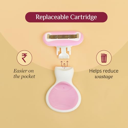 Carmesi Body Razor Mini for Women | 5-Blade Precision Shaving | Aloe Vera & Vitamin E Lubrication Strip | Travel Case Included | Smooth, Gentle Hair Removal for Sensitive Skin