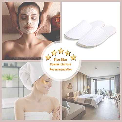 Anmerl 10 Pairs Disposable Hotel Slippers - Bulk Guest House Shoes for Spa, Wedding, Travel, Universal Size, Non-Slip, Washable with Individual Packaged