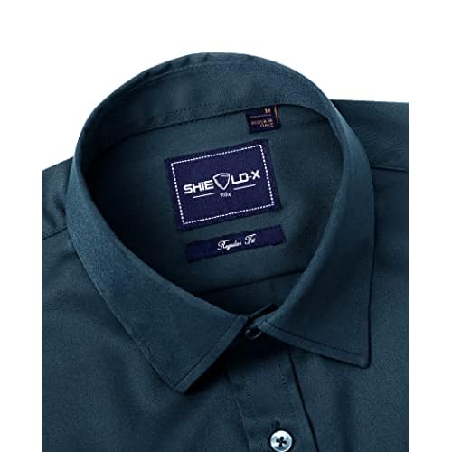 Alimens & Gentle Slim Fit Dress Shirts for Men Long Sleeve Stretch Stain Proof Wrinkle Free Button Down Shirts Formal Shirts