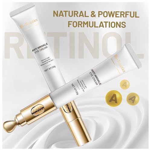 Retinol Under Eye Cream,Dark Circles,Wrinkles, Anti Aging and puffiness for Women and Men with Electric Massager