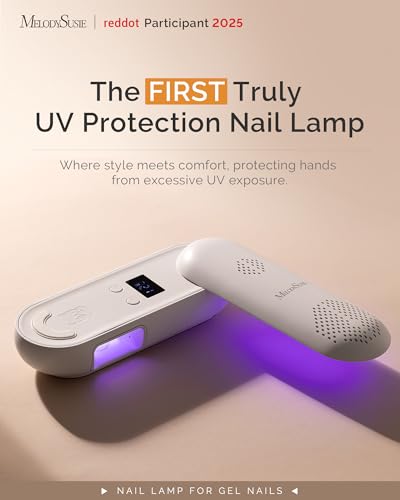 MelodySusie Cordless UV LED Nail Lamp - Rechargeable 48W Gel Light (Pink)