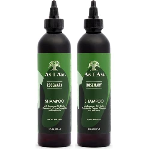 As I Am Rosemary Shampoo 8 oz - Scalp Treatment for Hair Density - with Biotin & Saw Palmetto (Pack of 2)