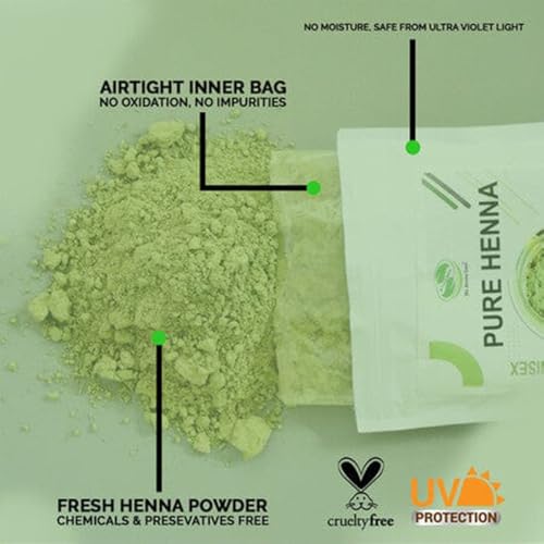 100% Pure Henna Powder for Hair - Red Color & Gray Coverage