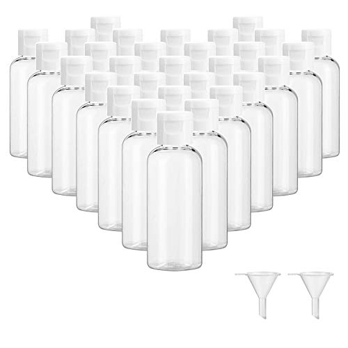 Dabacc 30Pcs 2oz Clear Plastic Travel Bottles Flip Cap