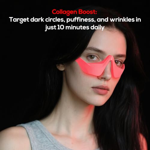SENHI Under-Eye Red Light Therapy Glasses & Massager - Pink