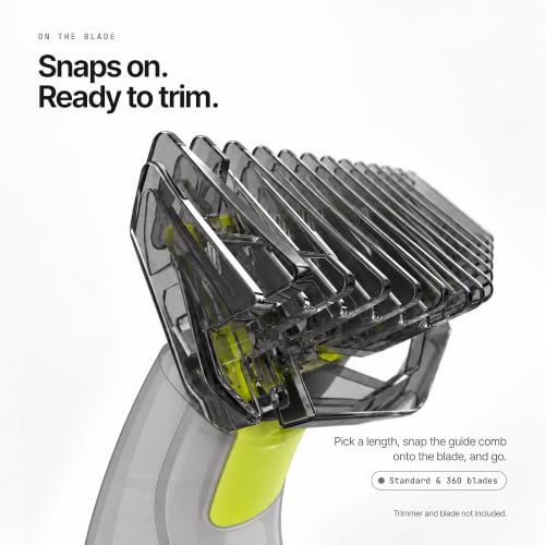 KIONCARE Replacement Guide Combs Set (1-6mm) with Stand for Hair Clippers - Clear