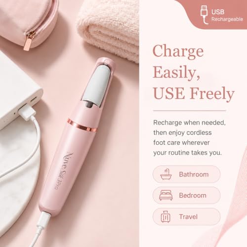 Electric Callus Remover for Feet - Nuve Silk 3 Pro 2-Speed Foot File