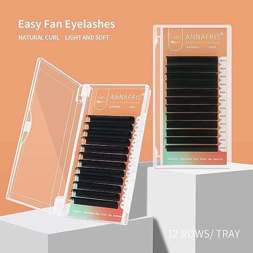 Easy Fan Eyelash Extensions 0.07D D Curl 8-15mm Mix