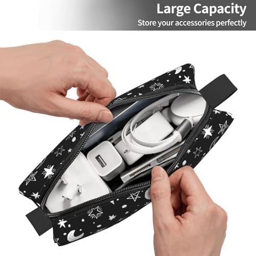 Star Moon Makeup Bag Organizer - Portable Cosmetic Travel Pouch