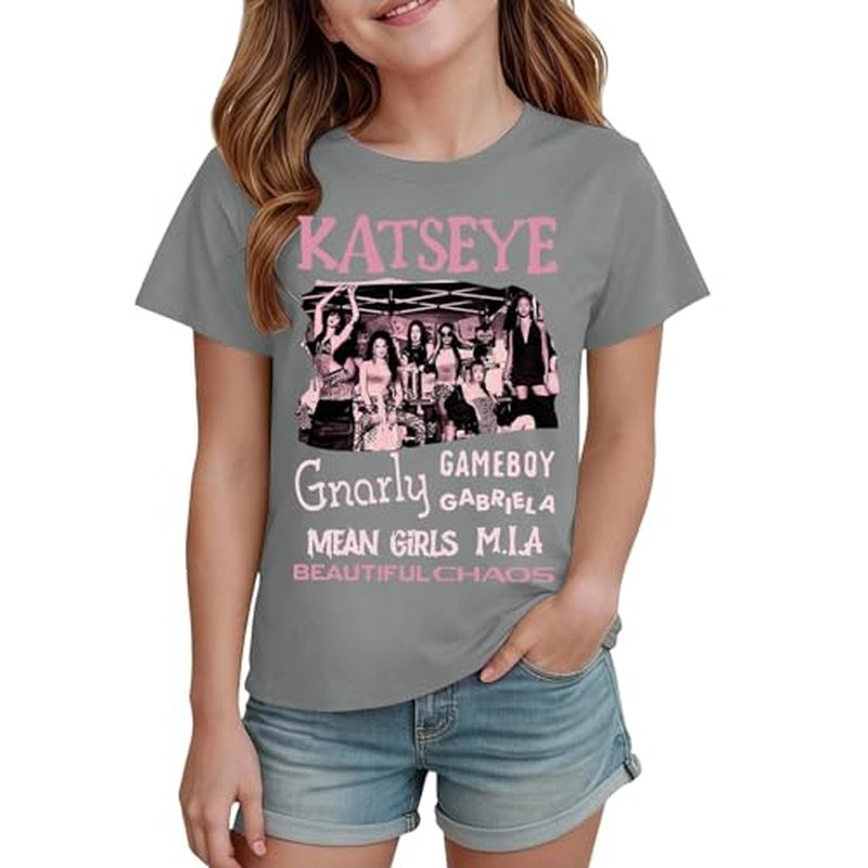 KATSEYE Girls' Short Sleeve Graphic Tee - Beautiful Chaos Tour