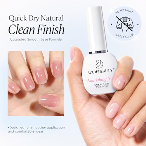 AZUREBEAUTY Clear Base Coat Nail Polish - Quick Dry & Smooth Finish